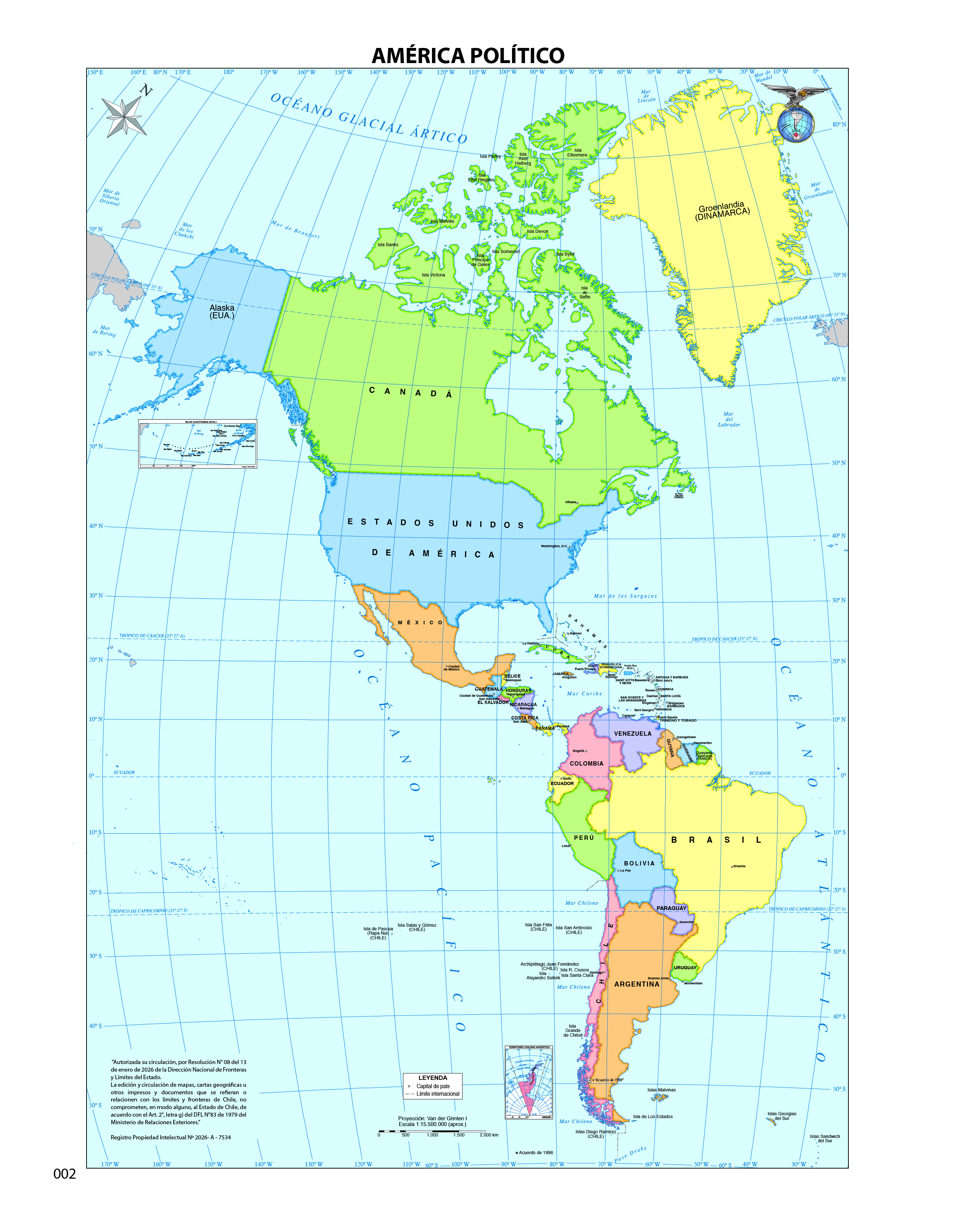 Mapa América político