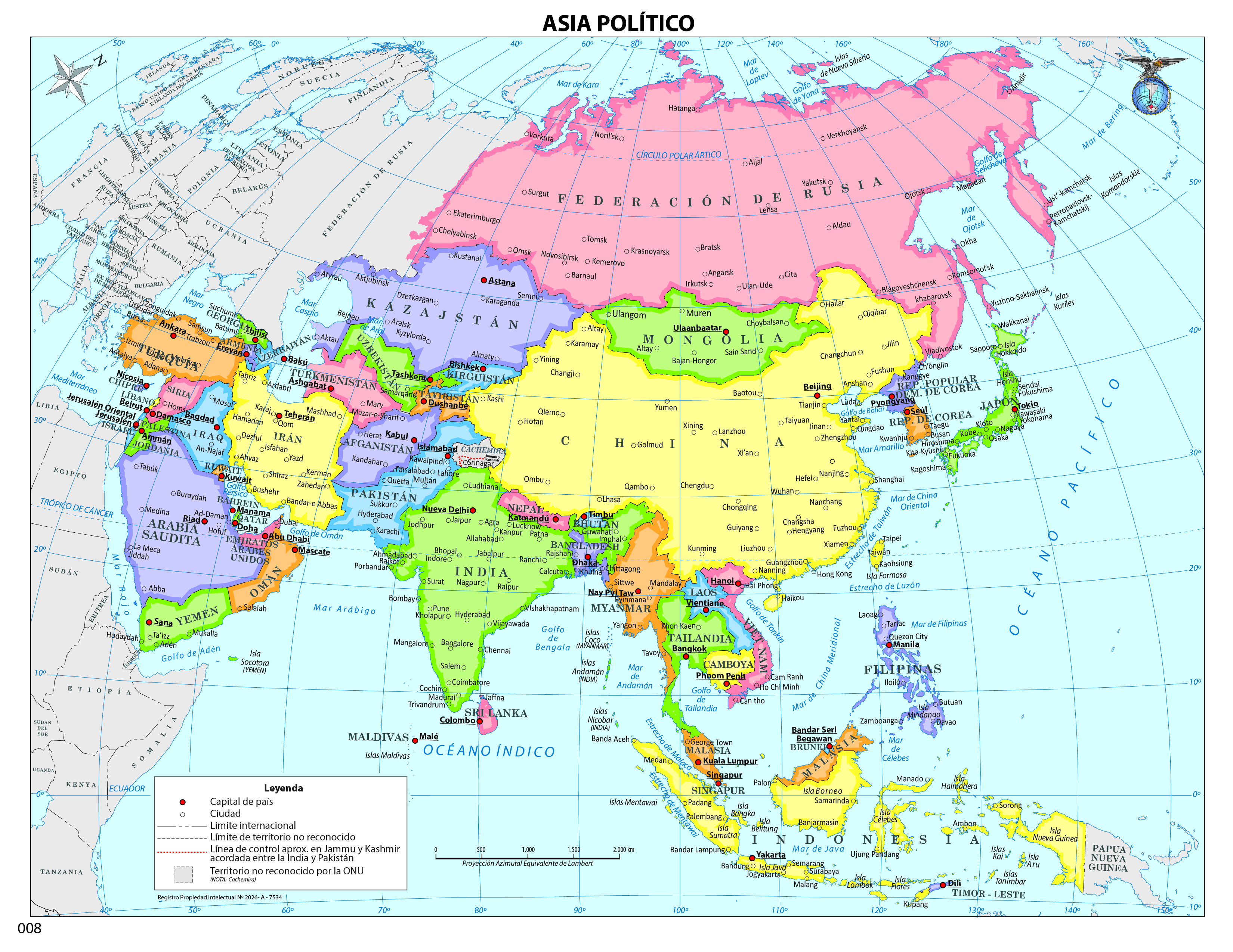 Mapa Asia político