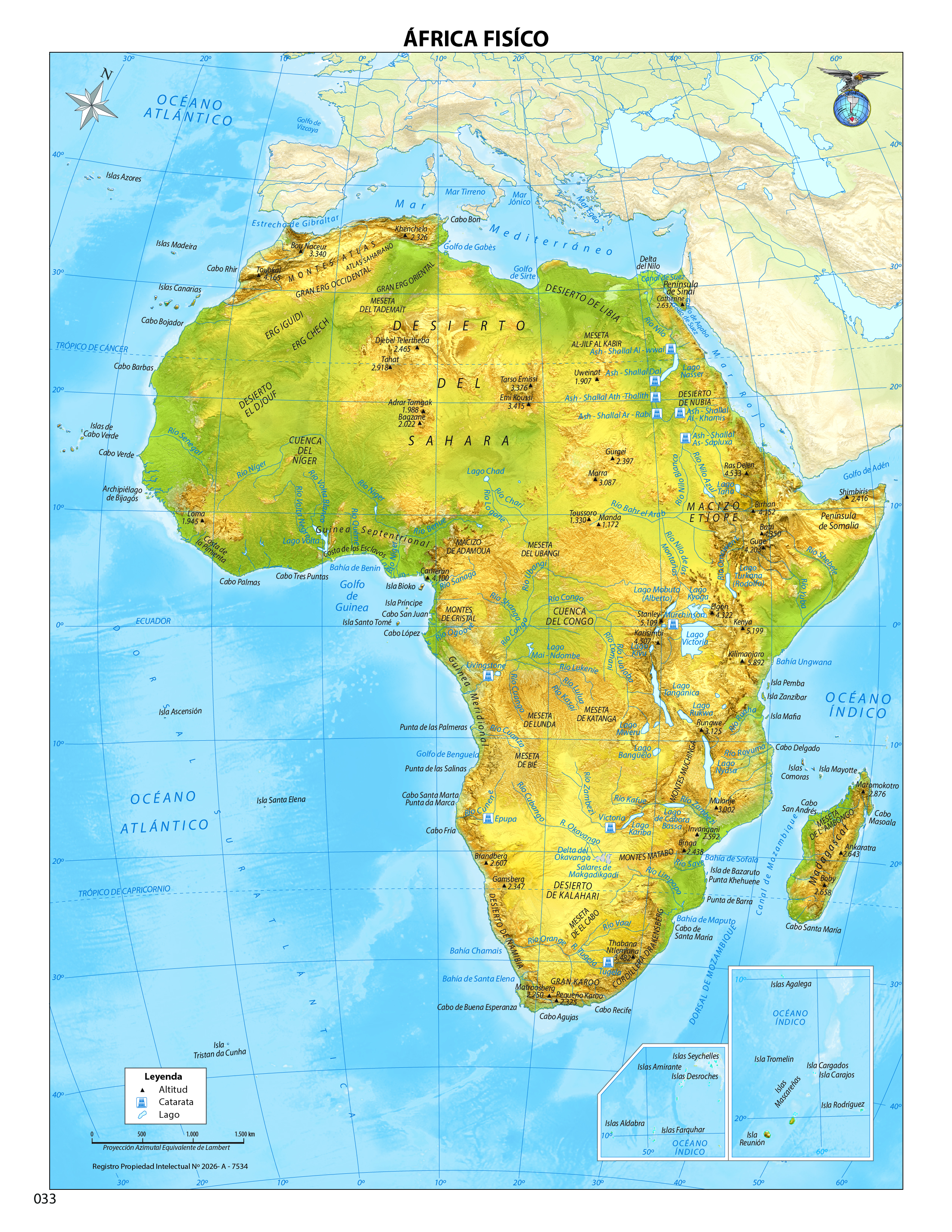 Mapa África físico