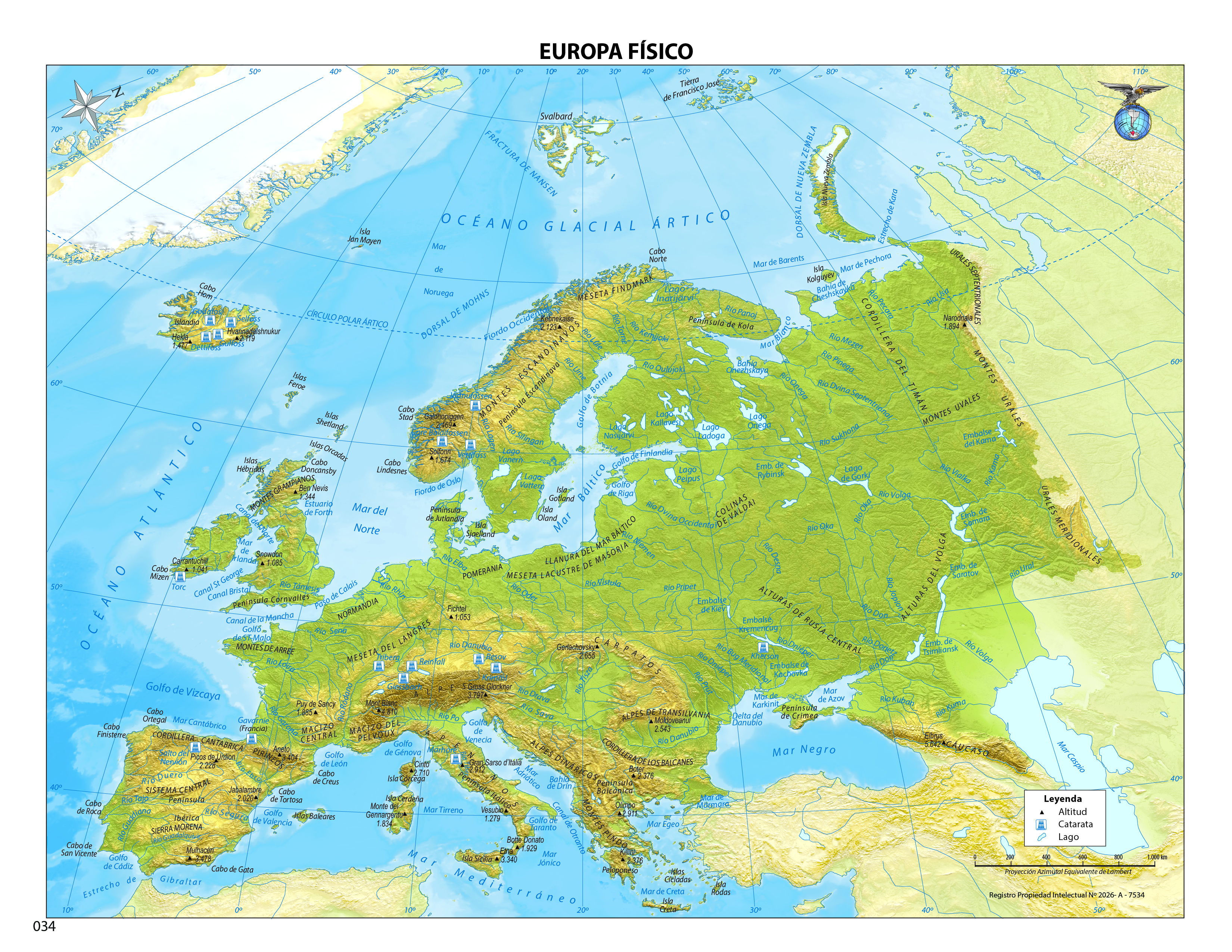 Mapa Europa físico