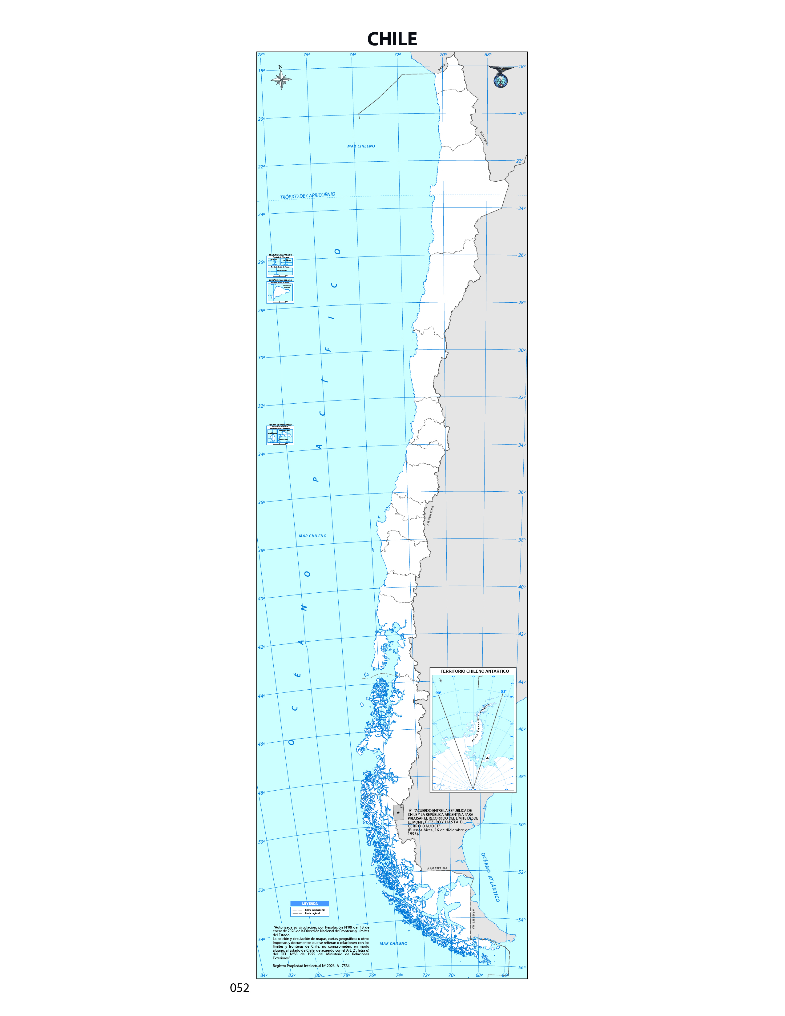 Mapa de Chile mudo