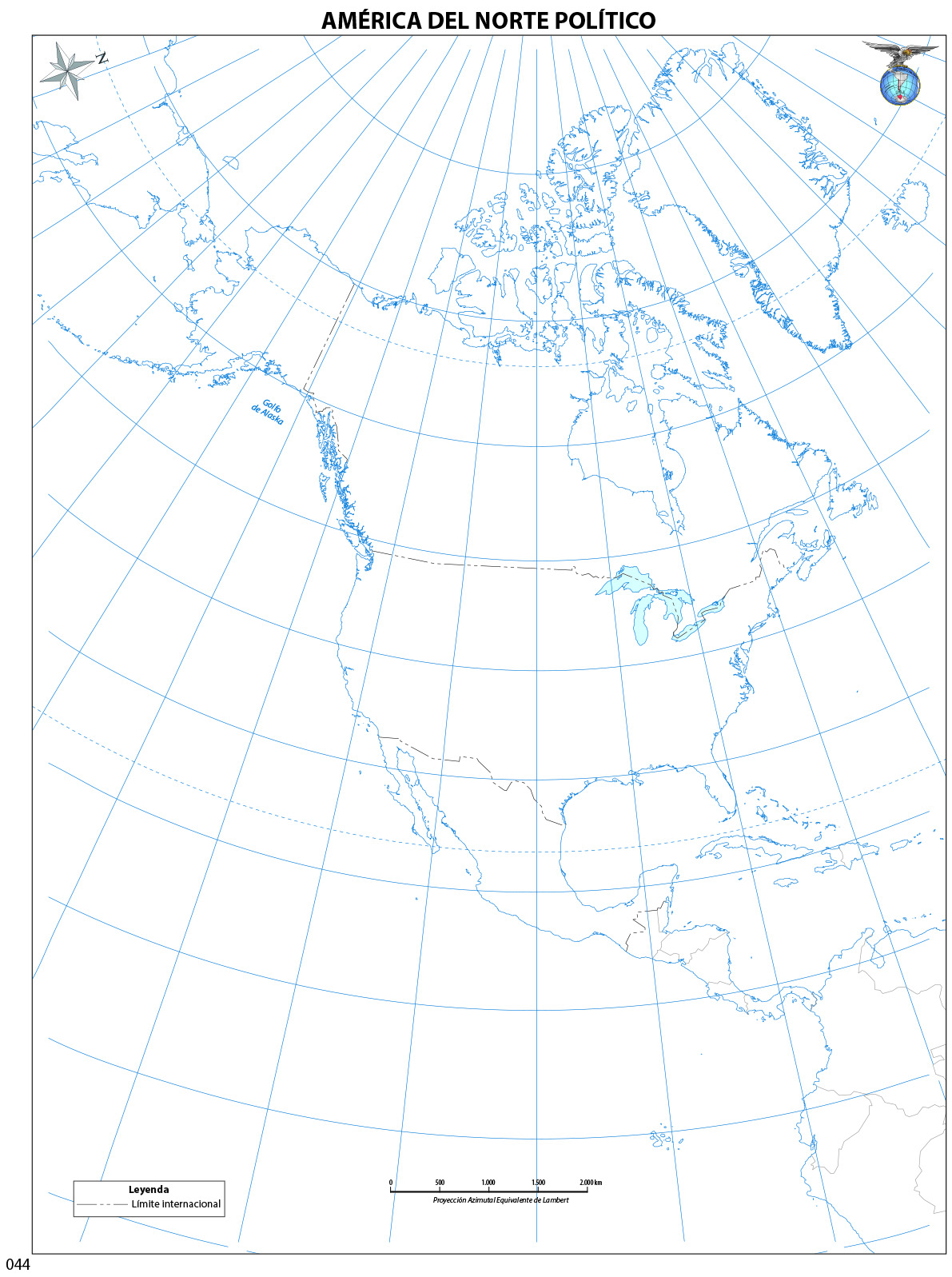 Mapa Mudo América del Norte Político