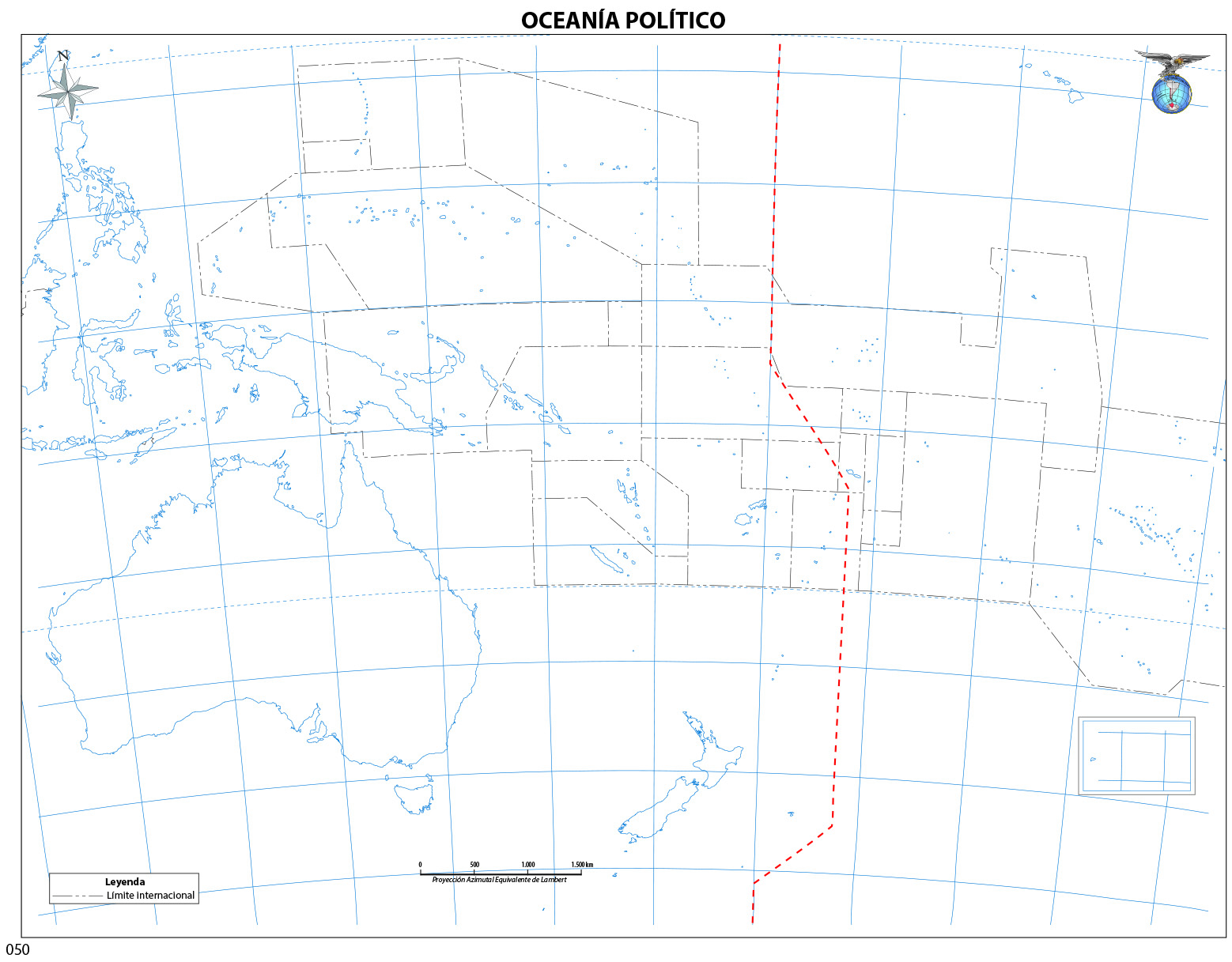 Mapa Mudo Oceanía Político