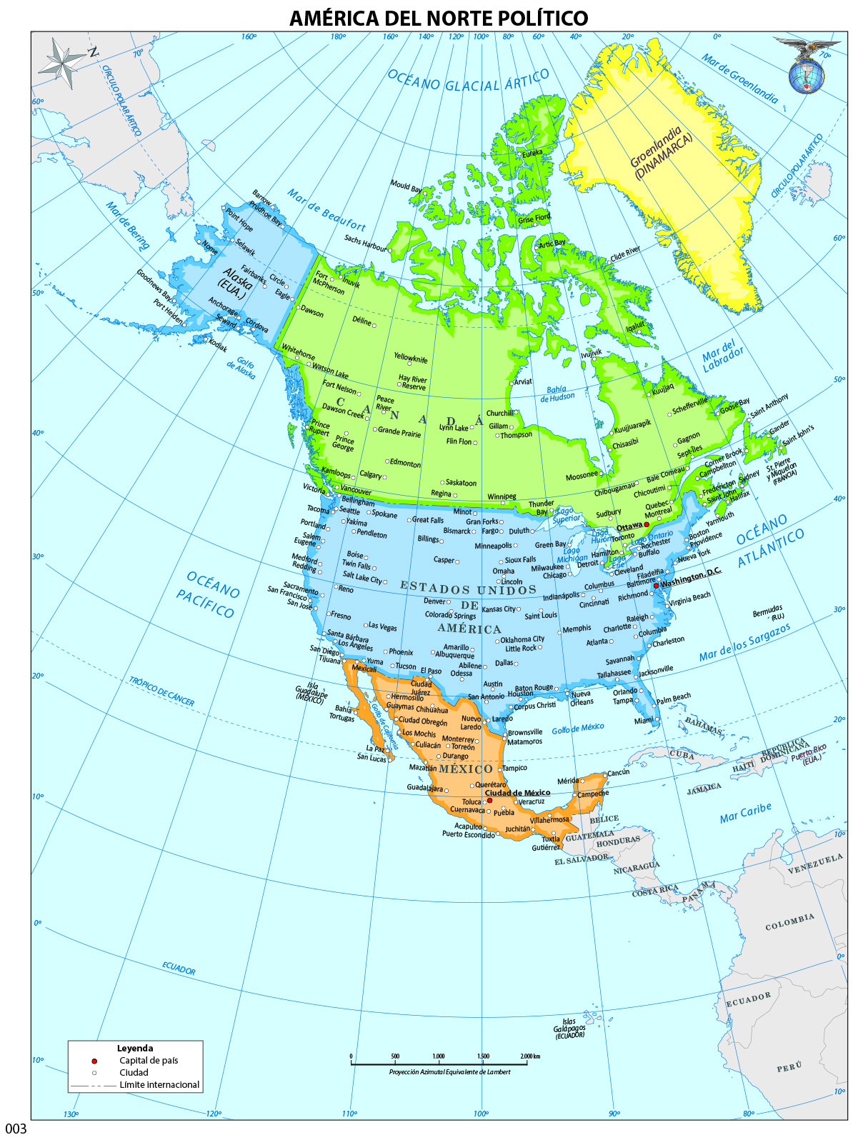 América del Norte Político