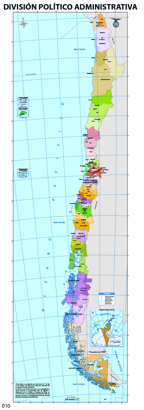 División Político Administrativa de Chile completo (vertical)