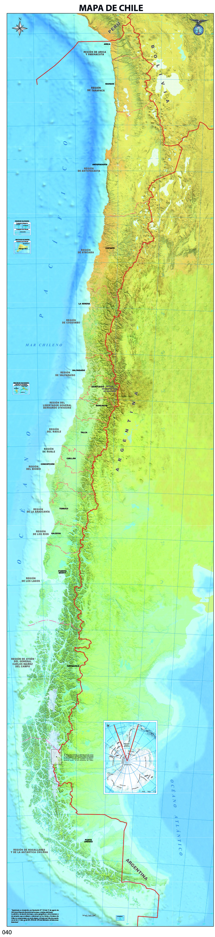 Mapa de Chile (vertical)