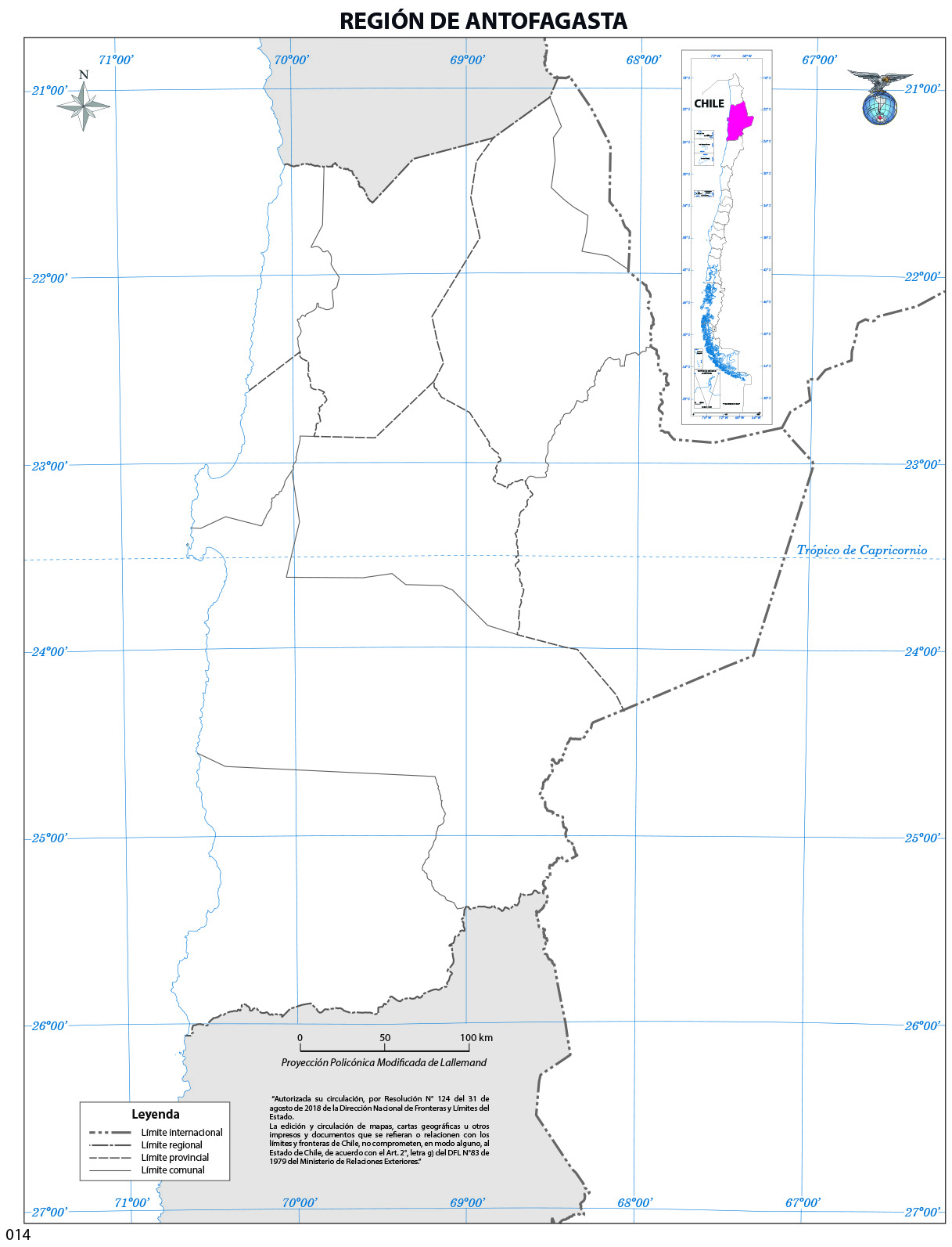 Mapa Mudo Región de Antofagasta