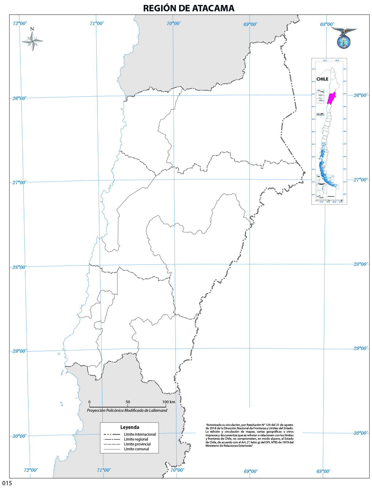 Mapa Mudo Región de Atacama