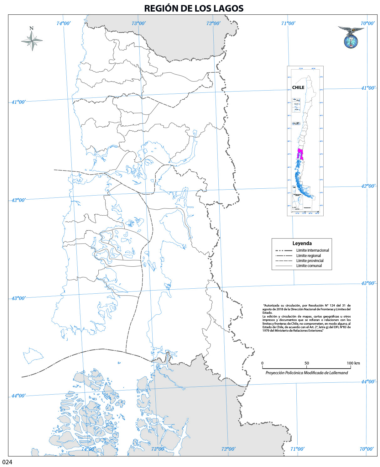 Mapa Mudo Región de Los Lagos