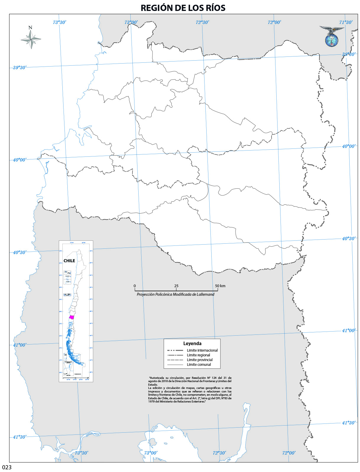 Mapa Mudo Región de Los Ríos