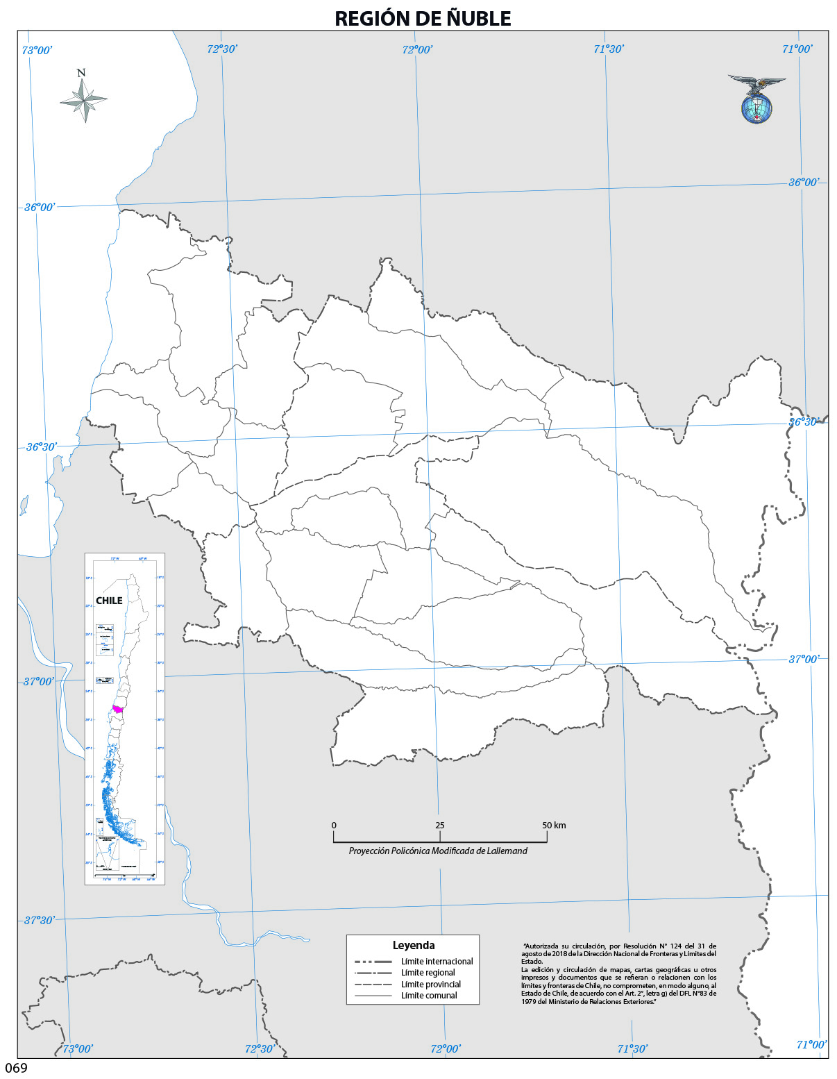 Mapa Mudo Región de Ñuble