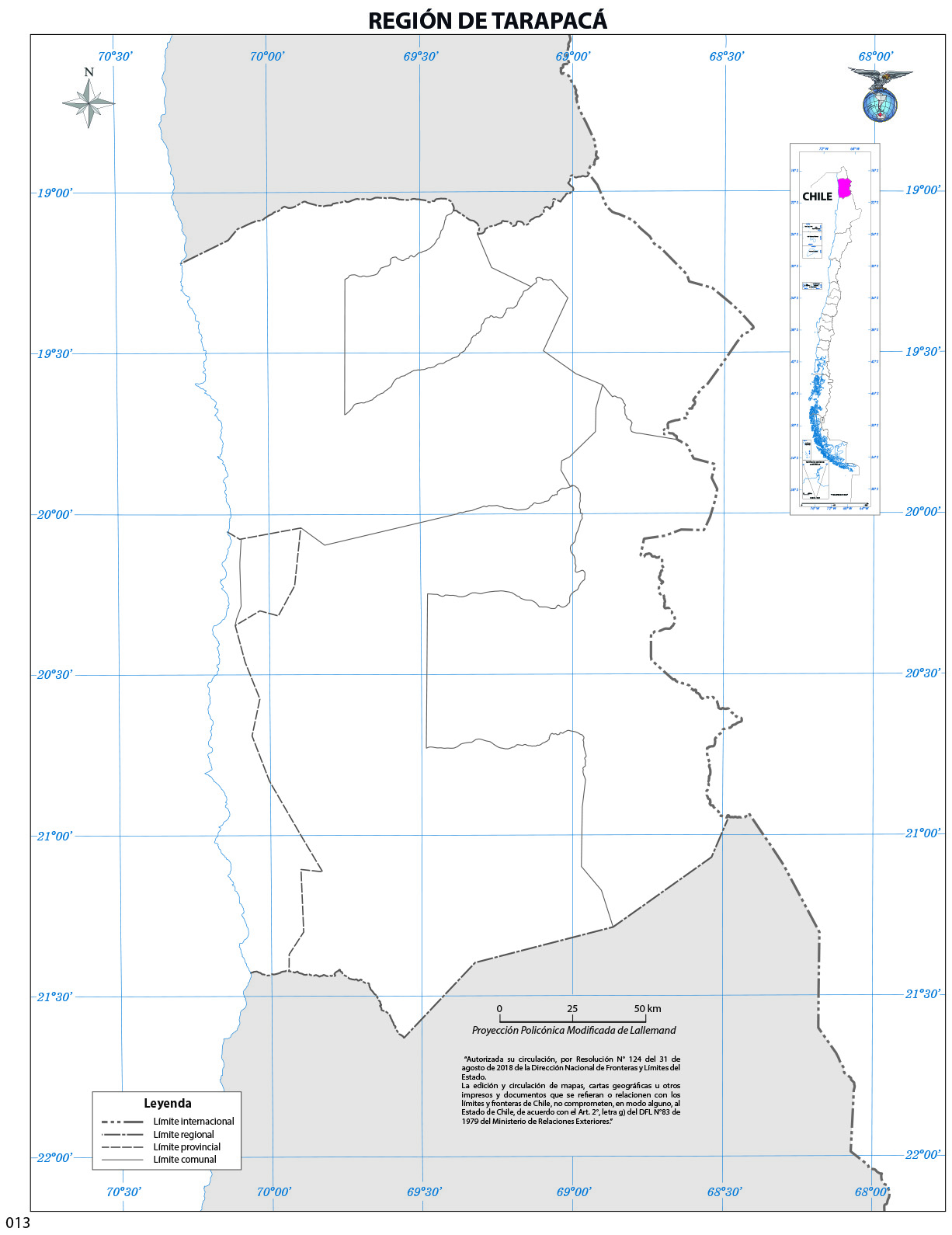Mapa Mudo Región de Tarapacá