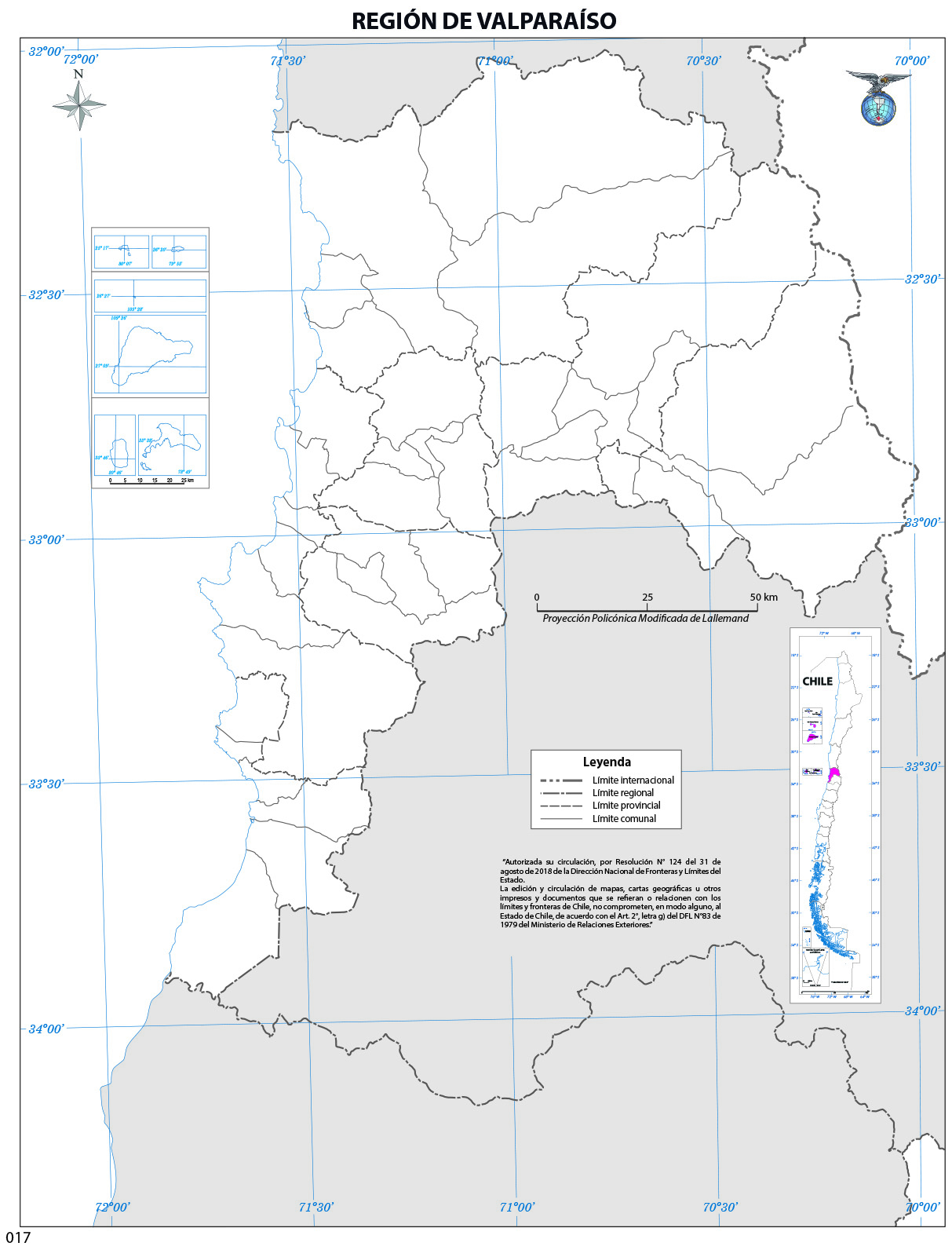 Mapa Mudo Región de Valparaíso