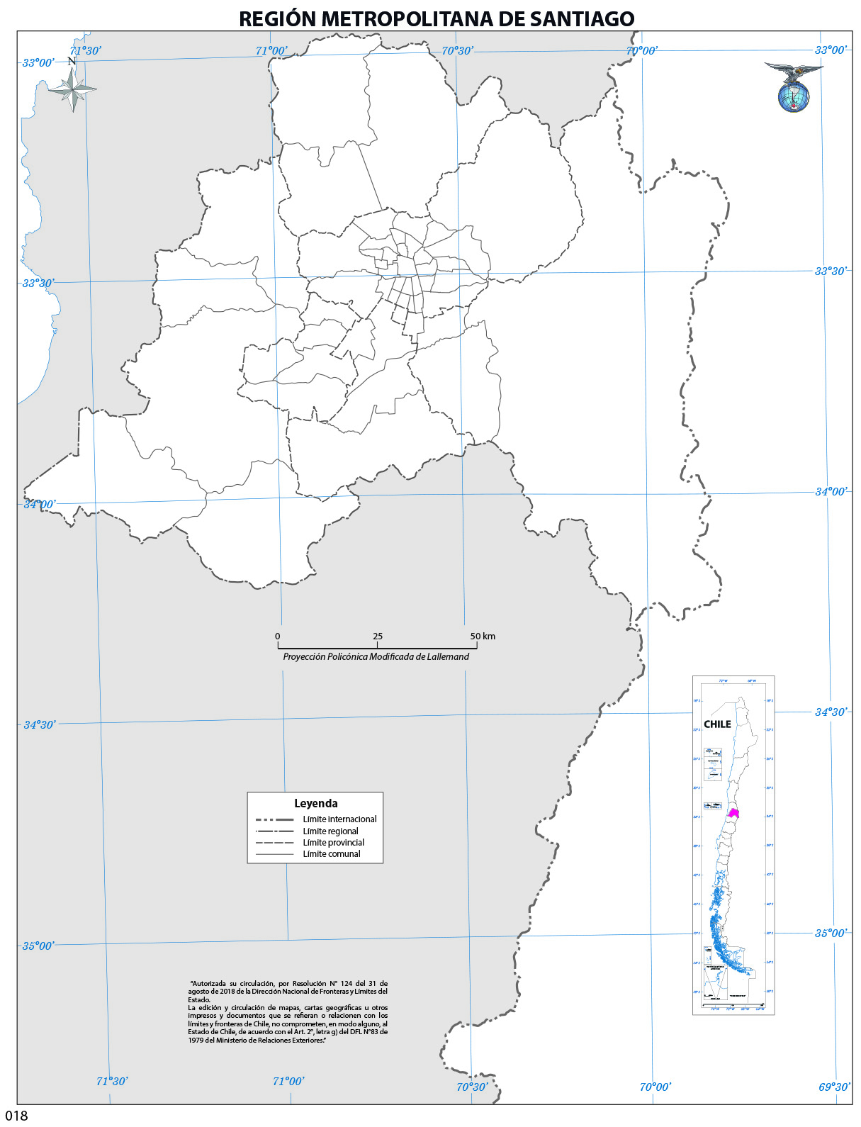 Mapa Mudo Región Metropolitana de Santiago
